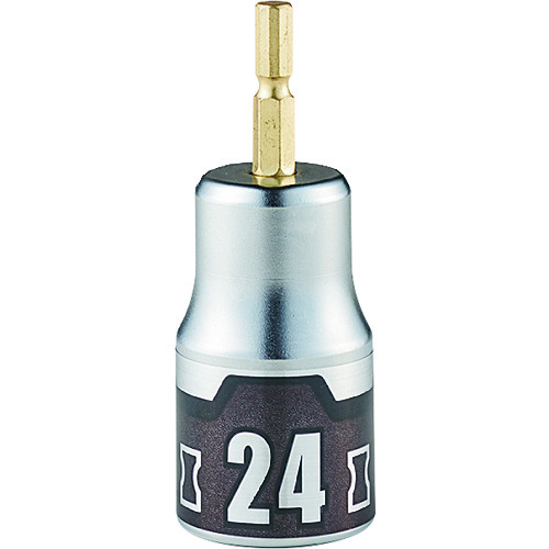 トラスコ中山 KTC インパクトドライバ用ショートソケットビット 難攻不落 24mm(ご注文単位1個)【直送品】