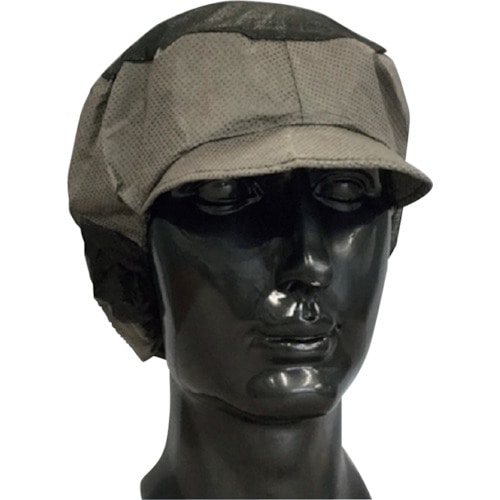 トラスコ中山 東京メディカル でんでん帽(帯電タイプ) ブラック ツバ付通気型 (50枚入)(ご注文単位1箱)【直送品】