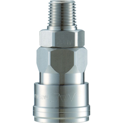 トラスコ中山 ナック クイックカップリング AL20型 ステンレス製 メネジ取付用ソケット Rc3/8（ご注文単位1個）【直送品】