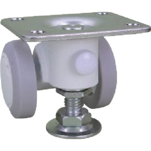 トラスコ中山 パーツ キャスパッド プレート式双輪キャスターエラストマー車 荷重58.8 白 320-0850(ご注文単位1個)【直送品】