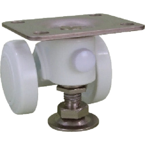 トラスコ中山 パーツ キャスパッド プレート式双輪キャスターナイロン車 荷重58.8 白 305-3890(ご注文単位1個)【直送品】