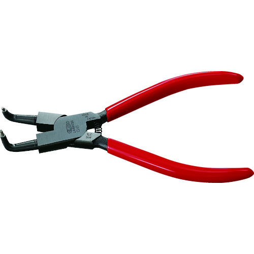 トラスコ中山 エビ スナップリングプライヤー 穴用・曲爪 全長168mm(ご注文単位1個)【直送品】