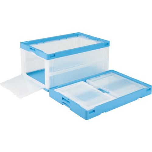 トラスコ中山 リス 折りたたみコンテナCB-76NRT 591759 扉付 青(ご注文単位1個)【直送品】