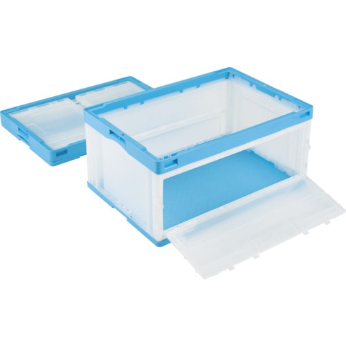 トラスコ中山 リス 折りたたみコンテナCB-76NRTL 591773 扉付 青(ご注文単位1個)【直送品】