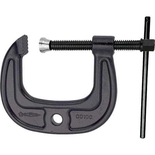 トラスコ中山 スーパー シャコ万力(C型)強力ワイドタイプ 100mm カチオン電着塗装（ご注文単位1個）【直送品】