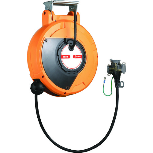 トラスコ中山 ハタヤ コードマック2 単相100V 10m 接地付 三ツ口コンセント（ご注文単位1台）【直送品】