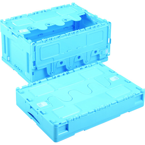 トラスコ中山 リス 抜き取り防止機能付き折りたたみコンテナ 627687 CFS32NRブルー(ご注文単位1個)【直送品】