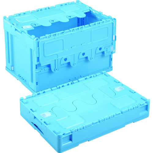 トラスコ中山 リス 抜き取り防止機能付き折りたたみコンテナ 627700 CFS42NRNRブルー(ご注文単位1個)【直送品】