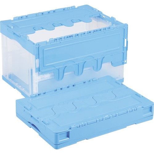 トラスコ中山 リス 折りたたみコンテナー 607580 CF-S51NR青/透明(ご注文単位1個)【直送品】