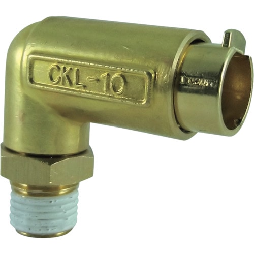 トラスコ中山 チヨダ チューブ継手 タッチコネクターエルボコネクターHタイプ(金属) 適合チューブ外径D:10mm 接続口径:R1/4(ご注文単位1個)【直送品】