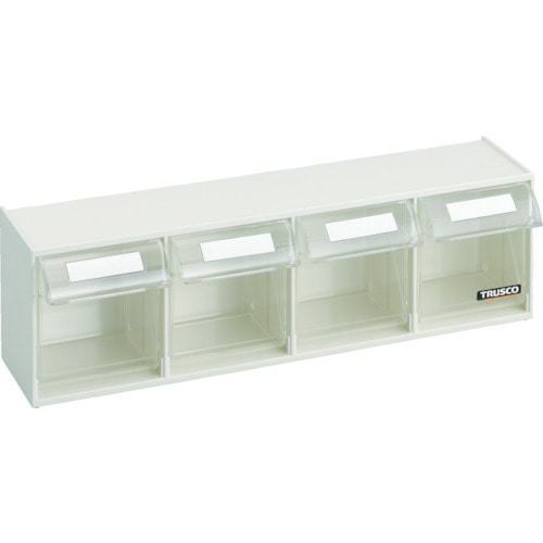 トラスコ中山 TRUSCO クリアポケットボックス 引出4個(ご注文単位1個)【直送品】