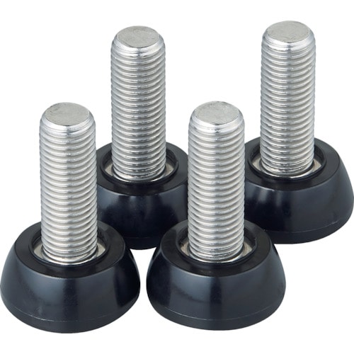 トラスコ中山 TRUSCO ステンレス製ワゴン用アジャスターセット クリーンフェニックスワゴン用 M16 導電 4本入(ご注文単位1組)【直送品】