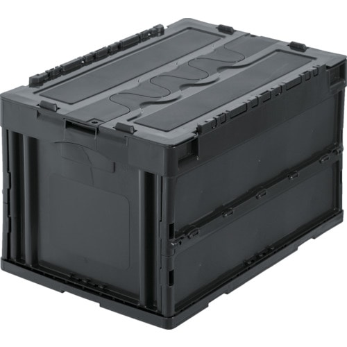 トラスコ中山 TRUSCO オリコン 蓋つき折りたたみコンテナ 50L グレー(ご注文単位1個)【直送品】