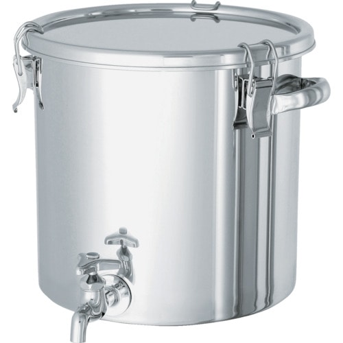 トラスコ中山 日東 ステンレスタンク ストレート密閉タンク(蛇口付) 20L(ご注文単位1個)【直送品】