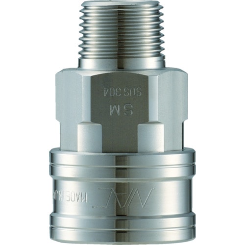 トラスコ中山 ナック クイックカップリング TL型 ステンレス製 メネジ取付用ソケット Rc1/8（ご注文単位1個）【直送品】