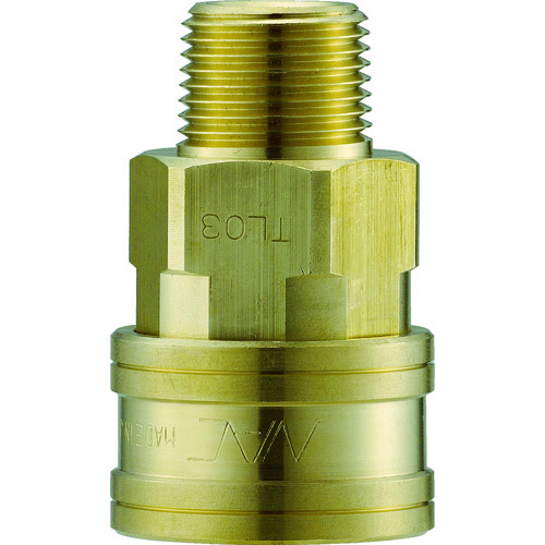 トラスコ中山 ナック クイックカップリング TL型 真鍮製 メネジ取付用ソケット Rc3/8（ご注文単位1個）【直送品】