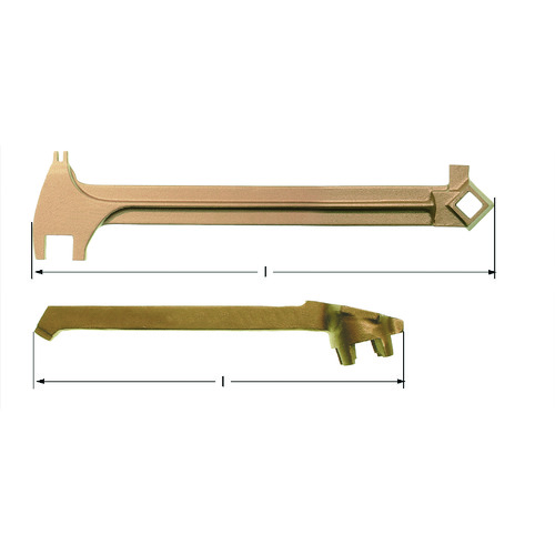 トラスコ中山 Ampcoスイス 防爆ドラム缶用ツール マルチヘッドバルブレンチ 全長385mm（ご注文単位1個）【直送品】