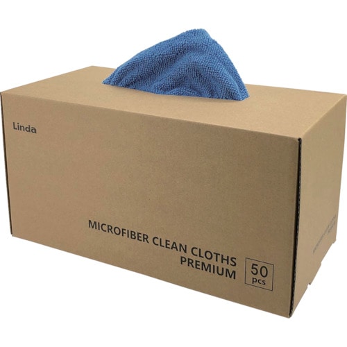 トラスコ中山 Linda マイクロファイバー クリーンクロス プレミアム 50枚入り(ご注文単位1箱)【直送品】