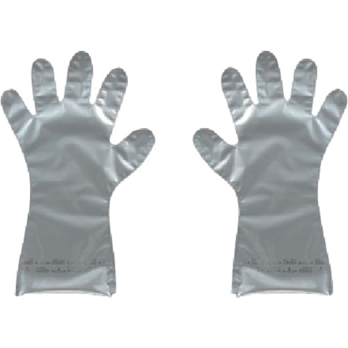 トラスコ中山 ショーワ 耐薬品手袋 EVOH製 耐透過性インナー手袋 4枚入 フリーサイズ シルバー（ご注文単位1袋）【直送品】