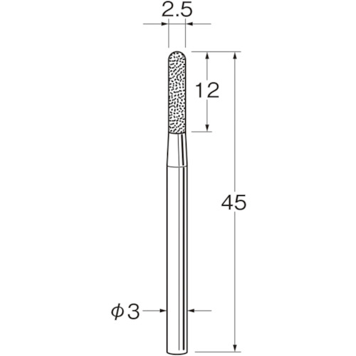 トラスコ中山 リューター 軸付電着ダイヤモンド砥石D3225（ご注文単位1袋）【直送品】