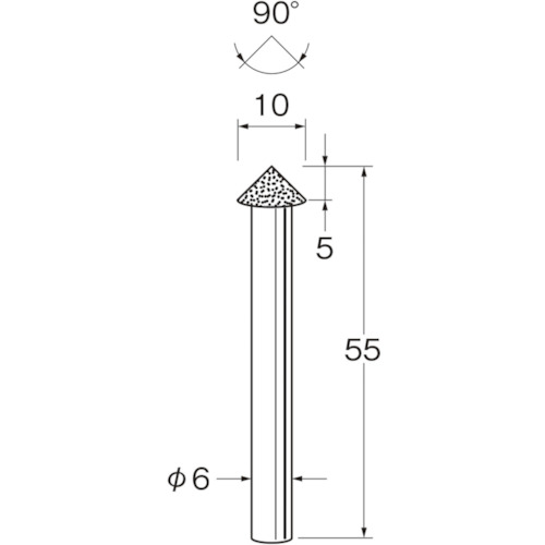 トラスコ中山 リューター 機械研削用軸付電着ダイヤモンド砥石(インターナル研削用)D5821（ご注文単位1袋）【直送品】