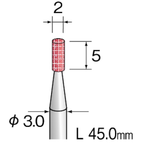 トラスコ中山 ミニモ 研削用ゴム砥石 WA ミディアム#320 φ2 (10本入)(ご注文単位1袋)【直送品】
