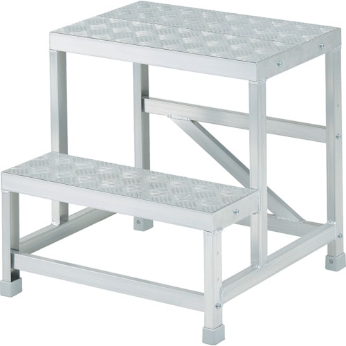 トラスコ中山 ハセガワ ライトステップ DBS型 縞板タイプ 2段 0.7m(17834)(ご注文単位1台)【直送品】