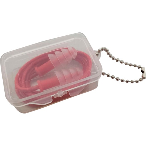 トラスコ中山 TRUSCO まとめ買い 耳栓シリコンフランジ型 金属探知反応タイプ(コード付き、ケース入り)50組(ご注文単位1セット)【直送品】