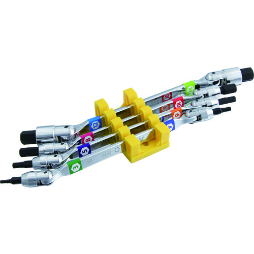 トラスコ中山 スエカゲ 六角棒レンチ ダブルフレックスヘキサゴンレンチセット 4本組(ご注文単位1セット)【直送品】