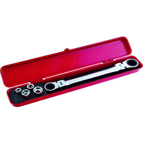 トラスコ中山 Pro-Auto ダブルフレックスロックギアレンチ&ゴースルーソケットセット(ご注文単位1セット)【直送品】