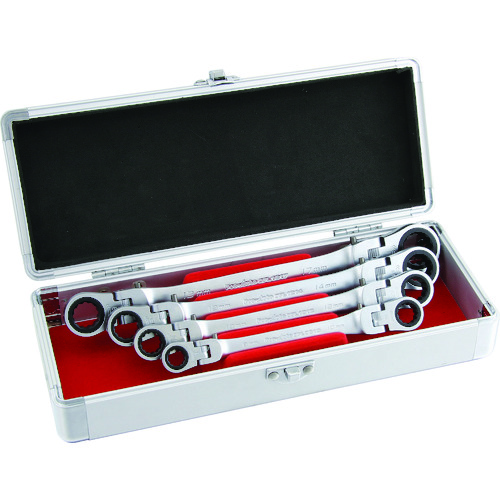 トラスコ中山 Pro-Auto ダブルフレックスロックギアレンチ4本組セット(ご注文単位1セット)【直送品】