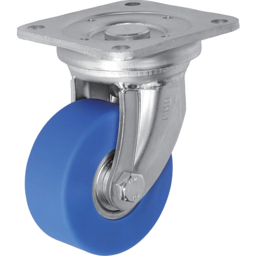 トラスコ中山 シシク 低床超重荷重用キャスター 自在 100径 モノマーキャスティングナイロン車輪 三価クロメート(ご注文単位1個)【直送品】