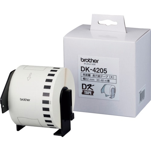 トラスコ中山 ブラザー DKテープ(QLシリーズ用)幅62mm無定長(弱粘着タイプ)(ご注文単位1個)【直送品】