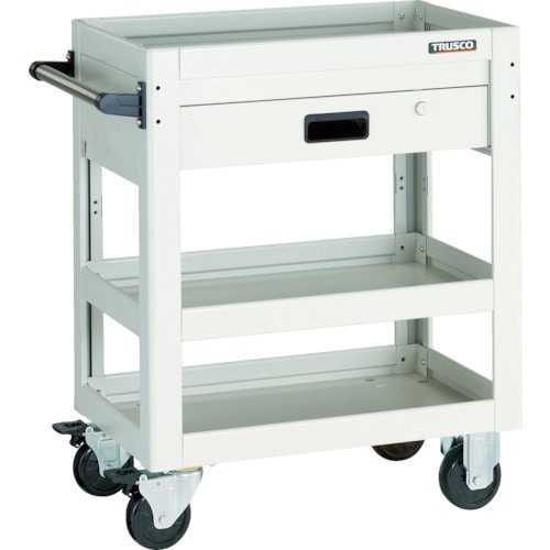 トラスコ中山 TRUSCO ツールワゴン ドルフィン 600X400 1段引出 ホワイト 454-7691(ご注文単位1台)【直送品】