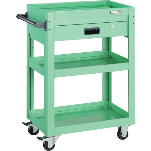 トラスコ中山 TRUSCO ツールワゴン ドルフィン 600X400 1段引出 ヤンググリーン 454-7705(ご注文単位1台)【直送品】