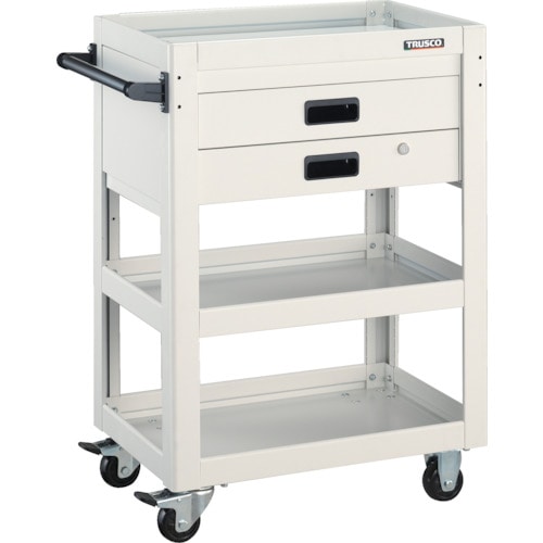 トラスコ中山 TRUSCO ツールワゴン ドルフィン 600×400 2段引出 ウレタンキャスター ホワイト(ご注文単位1台)【直送品】