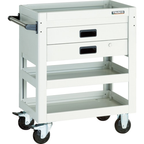 トラスコ中山 TRUSCO ツールワゴン ドルフィン 750X500 2段引出 ヤンググリーン 454-8299(ご注文単位1台)【直送品】