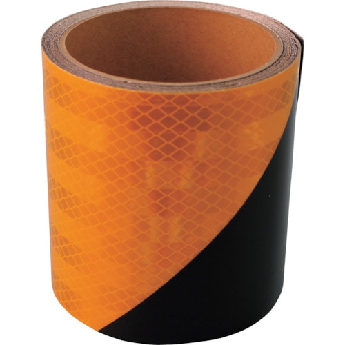 トラスコ中山 日東エルマテ 粗面高輝度プリズム反射テープDM7660 100mmX3M 黄/黒(ご注文単位1巻)【直送品】