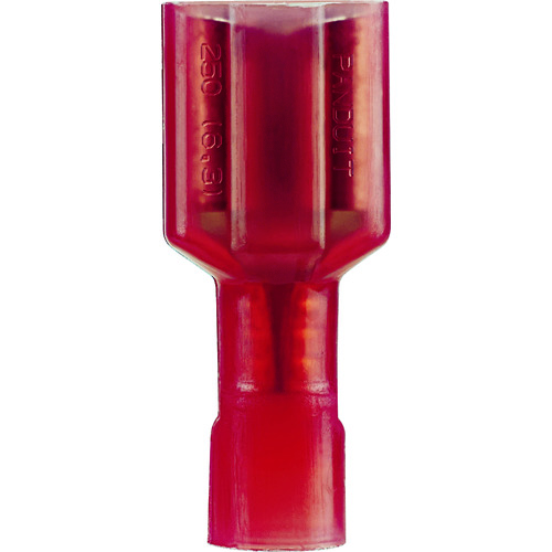 トラスコ中山 パンドウイット 圧着端子 差込型完全絶縁 メス型 AWG22~18 赤 (100個入) 497-3305(ご注文単位1袋)【直送品】