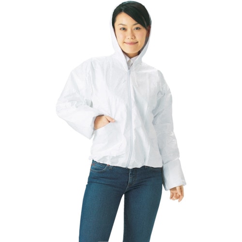 トラスコ中山 TRUSCO タイベック製作業服 フード付ジャンパー XL XL(ご注文単位1着)【直送品】