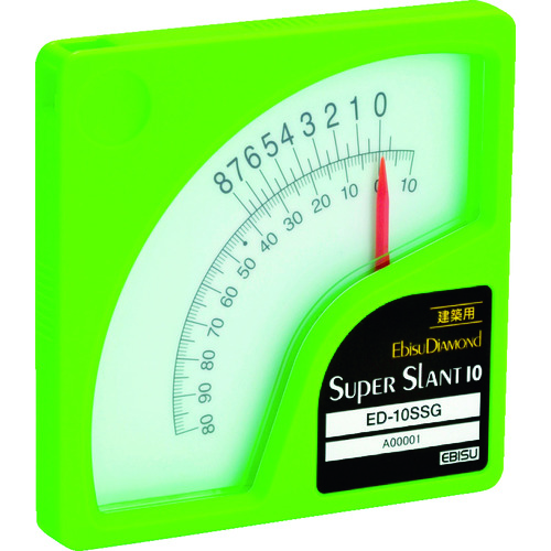 トラスコ中山 エビスダイヤモンド 勾配計 スーパースラント10 建築用 ED-10SSG 蛍光グリーン(ご注文単位1個)【直送品】