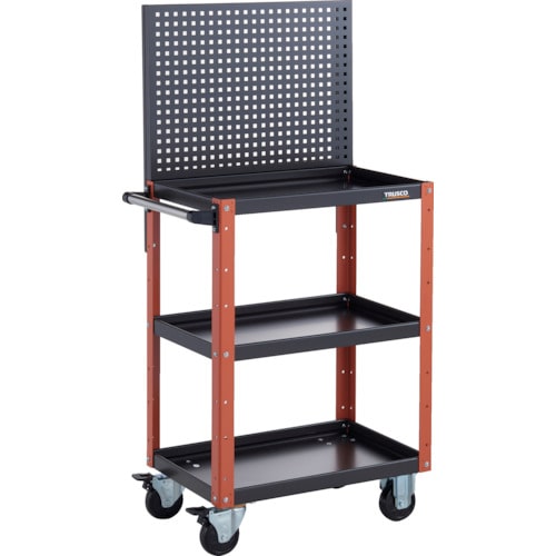 トラスコ中山 TRUSCO ツールワゴン イーグルワゴン 上部パンチングパネル付 600X400X1330 ブラック/オレンジ(ご注文単位1台)【直送品】