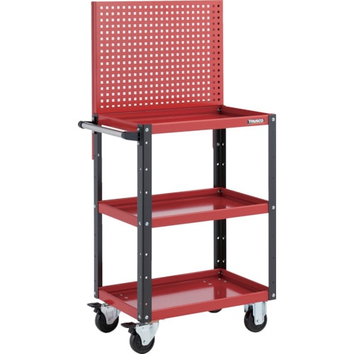 トラスコ中山 TRUSCO ツールワゴン イーグルワゴン 上部パンチングパネル付 600X400X1330 レッド/ブラック(ご注文単位1台)【直送品】