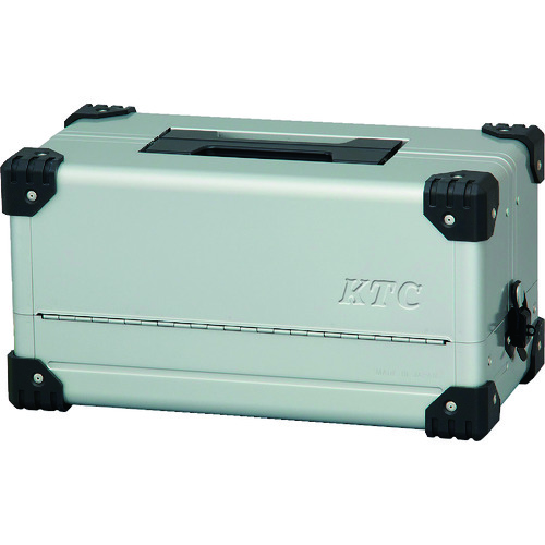 トラスコ中山 KTC スチール製工具箱 両開きメタルケース(シルバー) 間口440×奥行233×高さ230mm(ご注文単位1台)【直送品】
