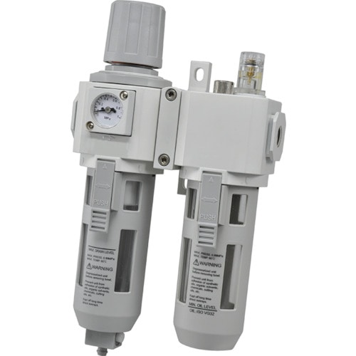 トラスコ中山 TAIYO エアコントロールユニット/2点セット(ブラケット、角型圧力計付) 521-2477(ご注文単位1個)【直送品】