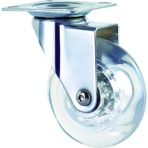 トラスコ中山 SAMSONG デザインクリアキャスター「Emma」 プレート 自在 35mm(ご注文単位1個)【直送品】