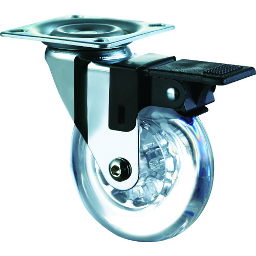 トラスコ中山 SAMSONG デザインクリアキャスター「Emma」 プレート 自在ストッパー付 828-0233(ご注文単位1個)【直送品】