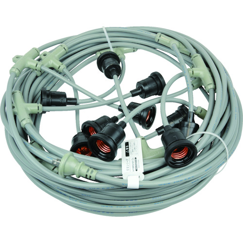トラスコ中山 HASEGAWA 分岐ケーブル ESTシリーズ 20m 防水ソケット×10(ご注文単位1本)【直送品】