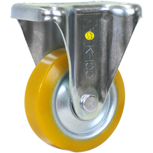 トラスコ中山 シシク 静電気帯電防止キャスター ウレタン車輪 固定 100径（ご注文単位1個）【直送品】