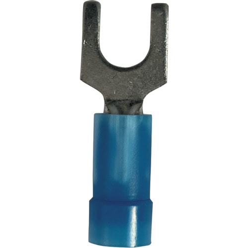 トラスコ中山 ストロングホールド ビニール絶縁被覆付圧着端子(先開形) 電線サイズ:AWG16~14/1.25~2sq 取付ネジ:M5 25個入り EV14-10FB-Q(ご注文単位1袋)【直送品】